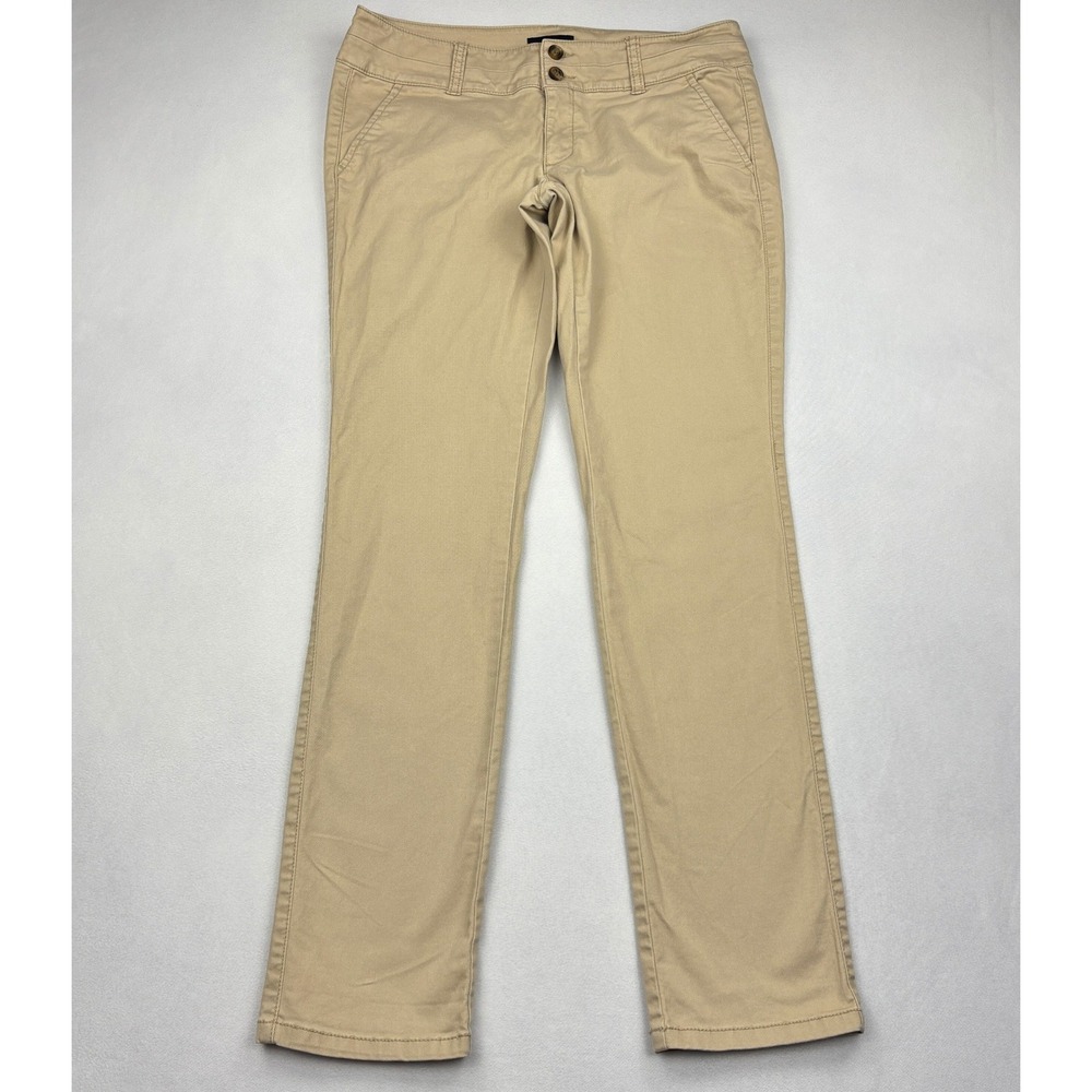 American Eagle Womens 4 Tan Khaki Stretch Skinny Chino Pants Low Rise 32x30